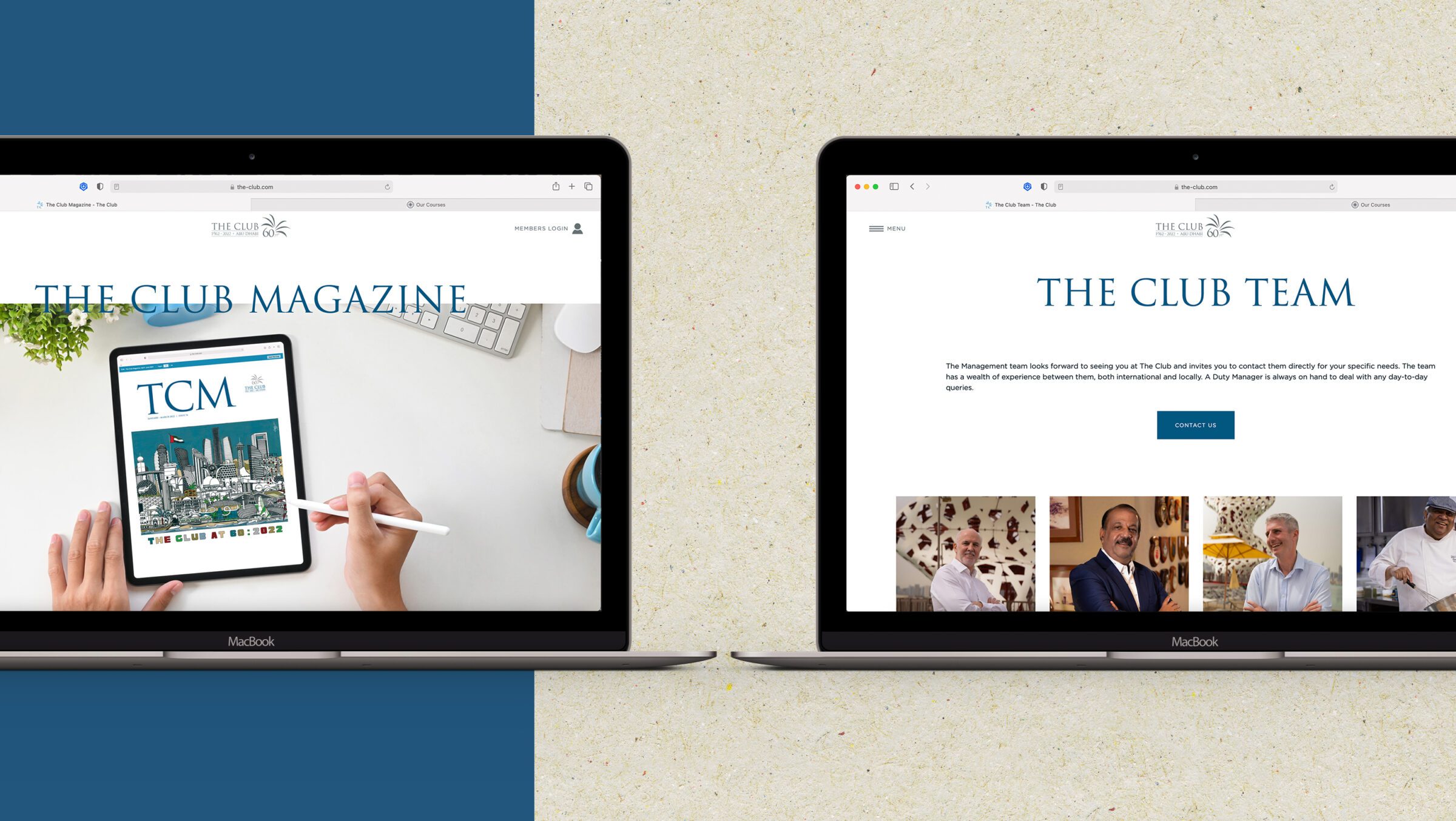 The Club website design
